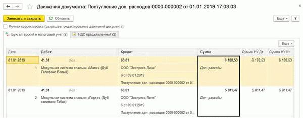 Учет расходов в программах 1С 8.3