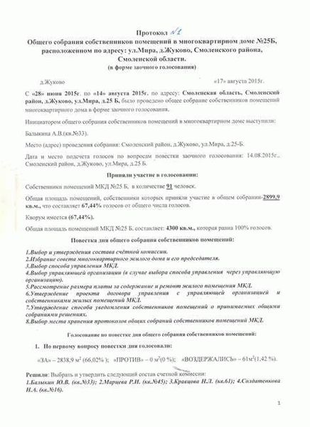 Содержание протокола собрания собственников в 2022 году