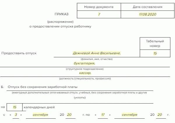 Влияние неоплачиваемого отпуска